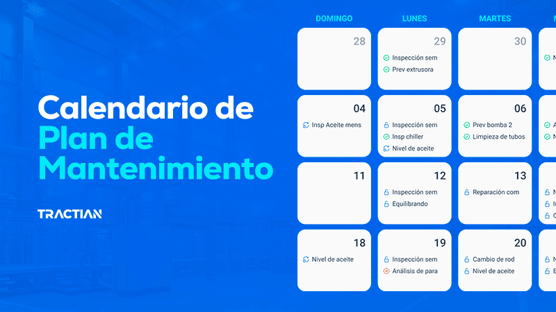 Calendario del plan de mantenimiento